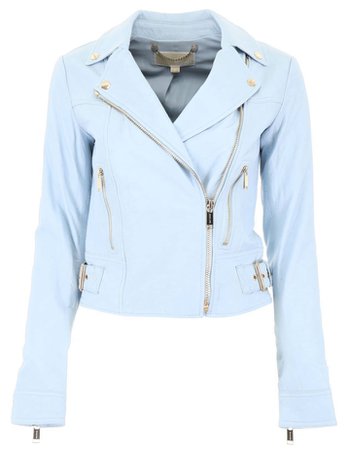 Light blue leather jacket Michael Kors