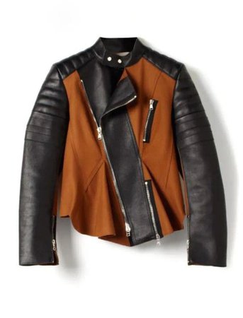 brown colorblock jacket