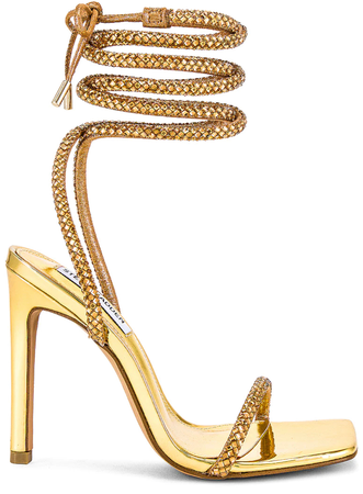 wrap gold heels