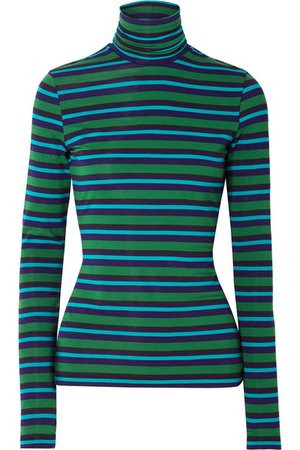 Proenza Schouler | PSWL striped stretch-cotton jersey turtleneck sweater | NET-A-PORTER.COM