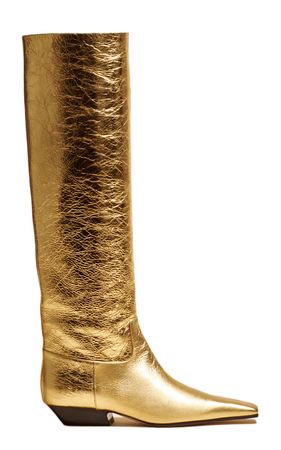 Marfa Classic Knee-High Metallic Leather Boots By Khaite | Moda Operandi