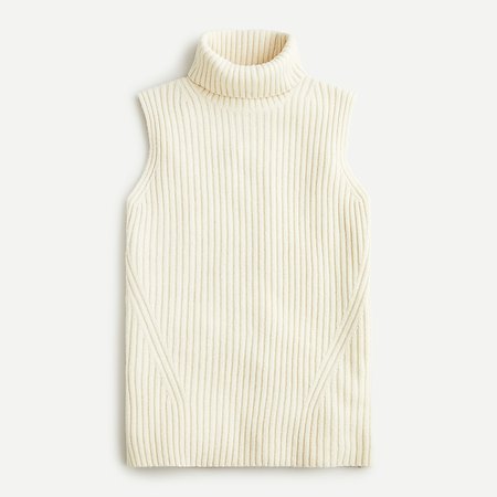 J.Crew: Ribbed Turtleneck Sweater-vest For Women white