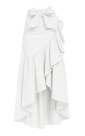 white maxi skirt with bow