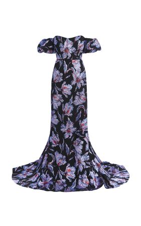 Astaire Off-The-Shoulder Floral-Brocade Gown By Markarian | Moda Operandi