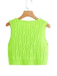 lime green knitted vest - Google Search