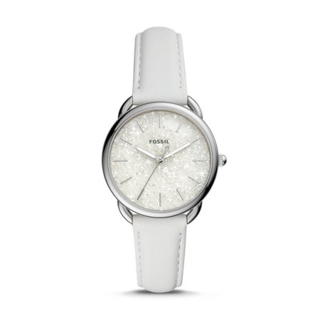 Tailor Three-Hand White Leather Watch - Fossil
