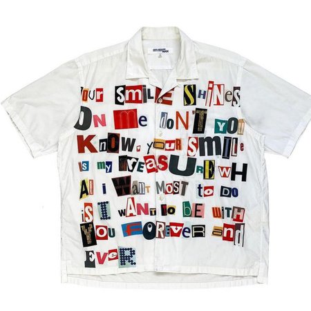 Holy Grails sur Instagram : Junya Watanabe SS02 “Ransom Note" Poem Shirt Junya's 2002 "poem" garments have entrenched themselves as a cultural high-watermark.…