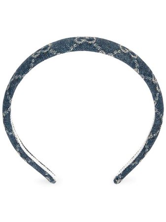 Shop blue Gucci GG supreme denim hair band with Express Delivery - Farfetch