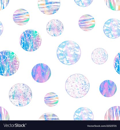 Seamless holographic round shapes pattern Vector Image
