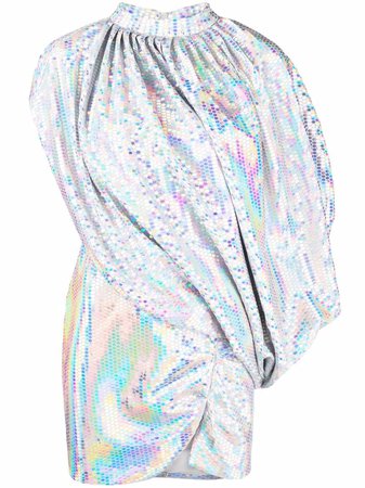 The Attico iridescent sequined draped dress - FARFETCH