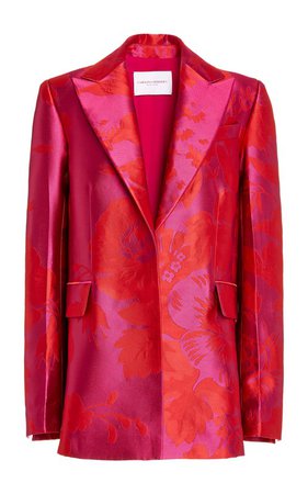 Floral Silk-Jacquard Single-Breasted Blazer by Carolina Herrera | Moda Operandi