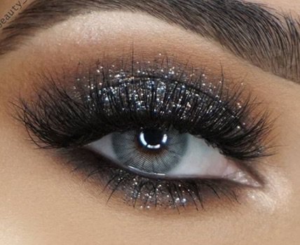 Black Glitter Eye Makeup