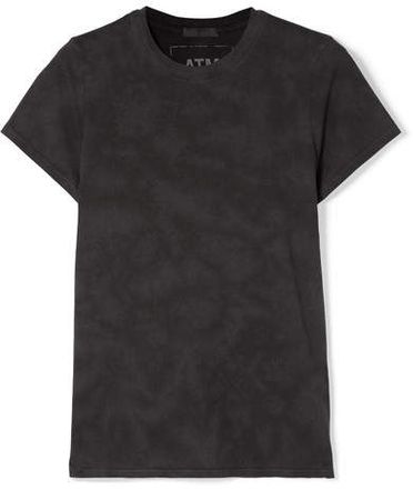 Schoolboy Tie-dyed Slub Cotton-jersey T-shirt - Black