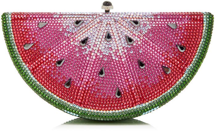 Couture Slice Watermelon Crystal Clutch