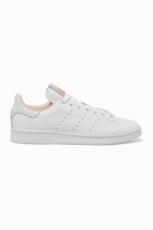 White Stan Smith suede-trimmed leather sneakers | adidas Originals | NET-A-PORTER