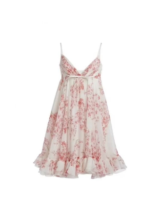 pink White babydoll dress