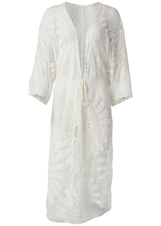 Lace Kimono Cover-Up in White | VENUS
