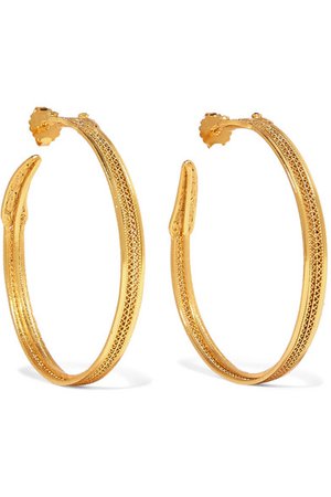 Mallarino | Jazmin gold-tone emerald hoop earrings | NET-A-PORTER.COM