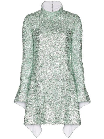 Halpern Draped Sequinned Mini Dress Ss20 | Farfetch.com