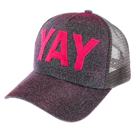 YAY Glitter Trucker Hat - Pink