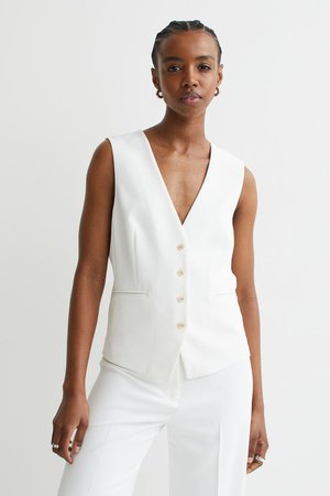 Tailored Vest - White - Ladies | H&M US