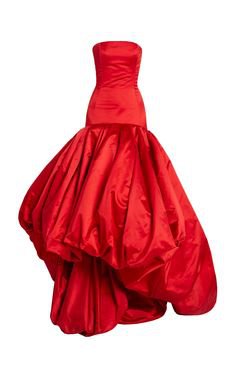 Strapless Silk Gown by Oscar de la Renta
