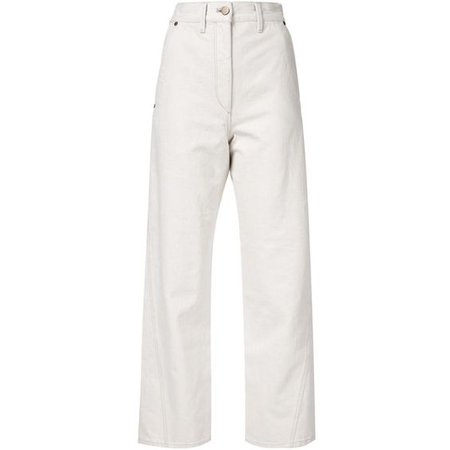 white wide high waisted pants