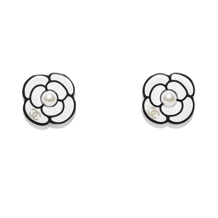 chanel flower earrings