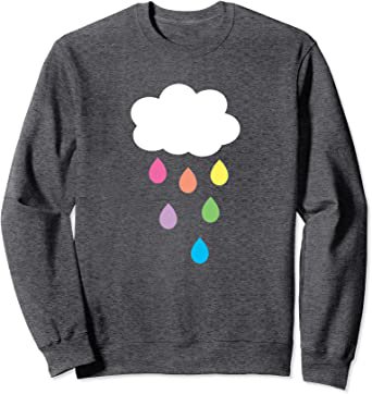 Cloud with Rainbow Raindrops Tshirt Sweatshirt: Clothing