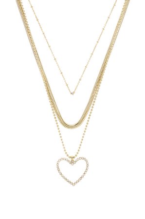 The Studded Hearts Charm Necklace