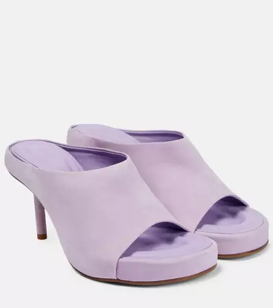 Jacquemus Les Mules Nuvola Suede Mules In Lilac | ModeSens