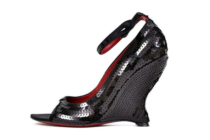 TOM FORD for YVES SAINT LAURENT SEQUIN WEDGE SHOES For Sale at 1stdibs