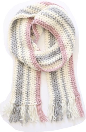 pink gray & white scarf
