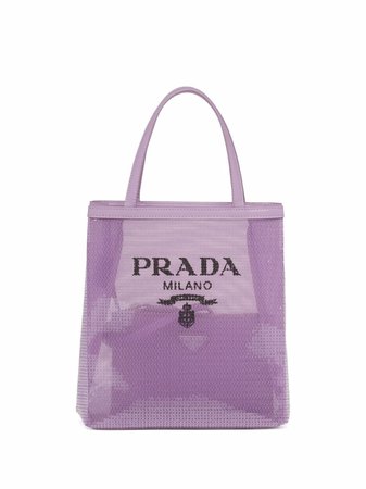 Prada logo-print sequin-embellished mini bag - FARFETCH