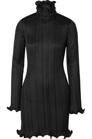 Givenchy | Ruffle-trimmed plissé-satin mini dress | NET-A-PORTER.COM