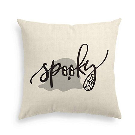 AVOIN Halloween Spooky Ghost Throw Pillow Cover, 18 x 18 Inch Spide Net Linen Cushion Case Decoration for Sofa Couch: Gateway