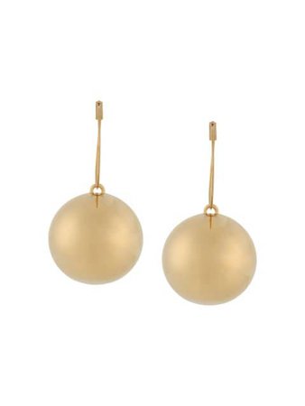 Jil Sander round pendant earrings gold JSPR837383WRS84020 - Farfetch