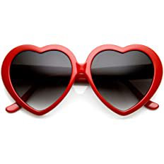 Amazon.com: Large Oversized Womens Heart Shaped Sunglasses Cute Love Fashion Eyewear (Red) : Clothing, Shoes & Jewelry