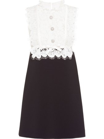 Shop black & white Miu Miu Faille mini dress with Express Delivery - Farfetch