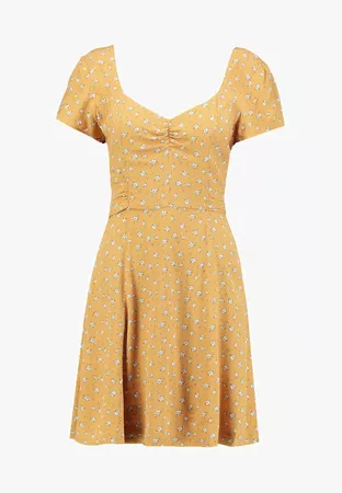 Abercrombie & Fitch CINCH FRONT DRESS - Day dress - yellow - Zalando.co.uk