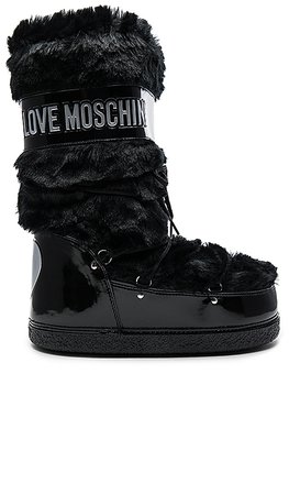 Love Moschino Faux Fur Snow Boot in Black | REVOLVE