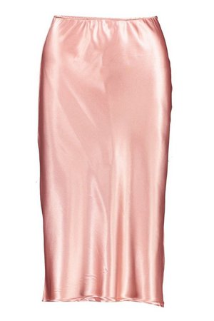 Satin Bias Cut Midi Skirt | Boohoo