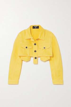 Balmain | Cropped denim jacket | NET-A-PORTER.COM