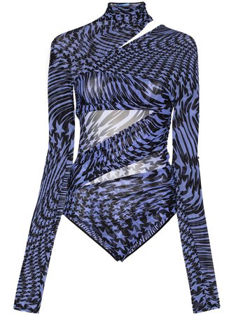 Mugler star-print semi-sheer Bodysuit - Farfetch