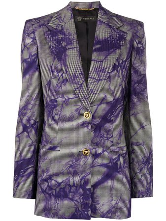 Versace Tie-Dye Houndstooth Blazer Ss20 | Farfetch.com