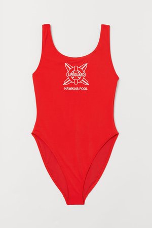 Printed swimsuit - Red - Ladies | H&M CN