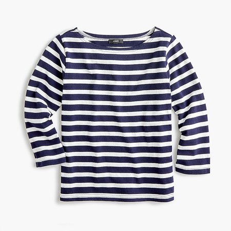J.Crew: Structured Boatneck T-shirt In Stripe For Women
