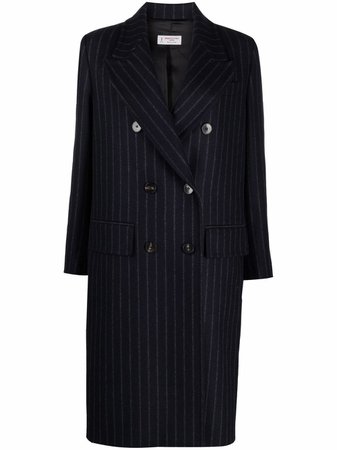Alberto Biani double-breasted stripe coat - FARFETCH