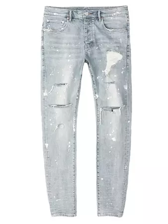 Shop Purple Brand P001 Paint Splatter Distressed Skinny Jeans | Saks Fifth Avenue