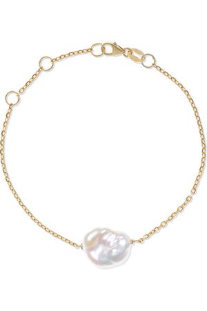 Natasha Schweitzer | Baroque 9-karat gold pearl bracelet | NET-A-PORTER.COM